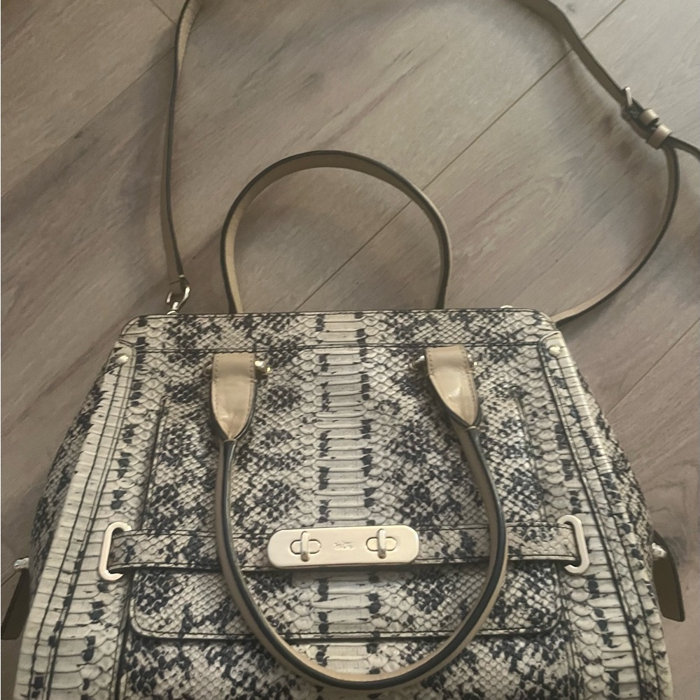 Elegant Snake Print Handbag